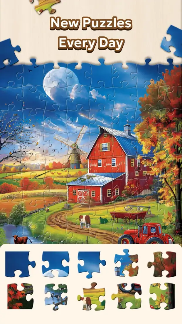 Schermata di Jigsaw Puzzle Countryside con un paesaggio di campagna da ricomporre