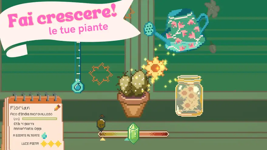 Schermata di Window Garden con piante da coltivare sul davanzale
